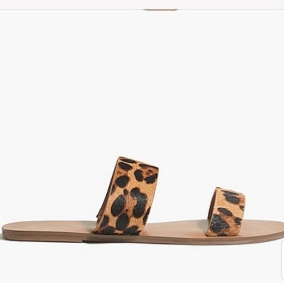 J.CREW Leopard Calf Hair Easy Slide Sandals Size 6 - Picture 3 of 4